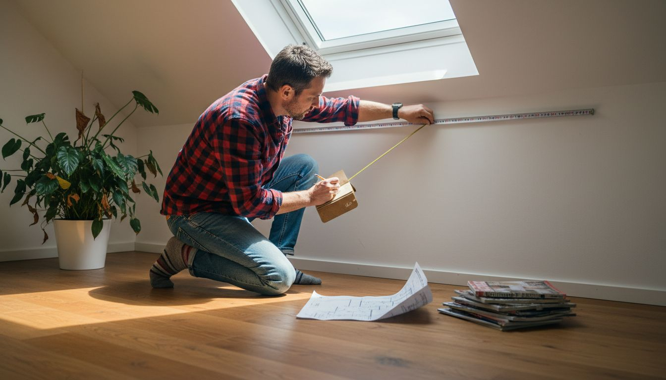 Im Dachgeschoss vermisst jemand das Wohnzimmer, um maßgefertigte Möbel planen zu können.
